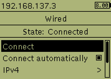 Успеное подключение к компьютеру через USB-кабель на ev3dev
