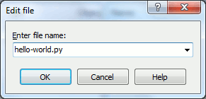 Ввод имени для нового файла в программе WinSCP