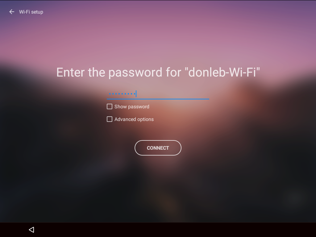 Ввод пароля WiFi