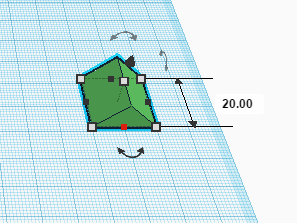 Маркер изменения одного размера формы в Tinkercad