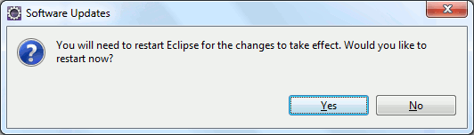 Запрос на перезапуск Eclipse